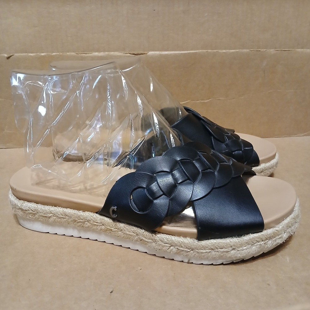 Circus Sam Edelman Nola Espadrille Platform Open Toe Sandals Black Womens Size 8